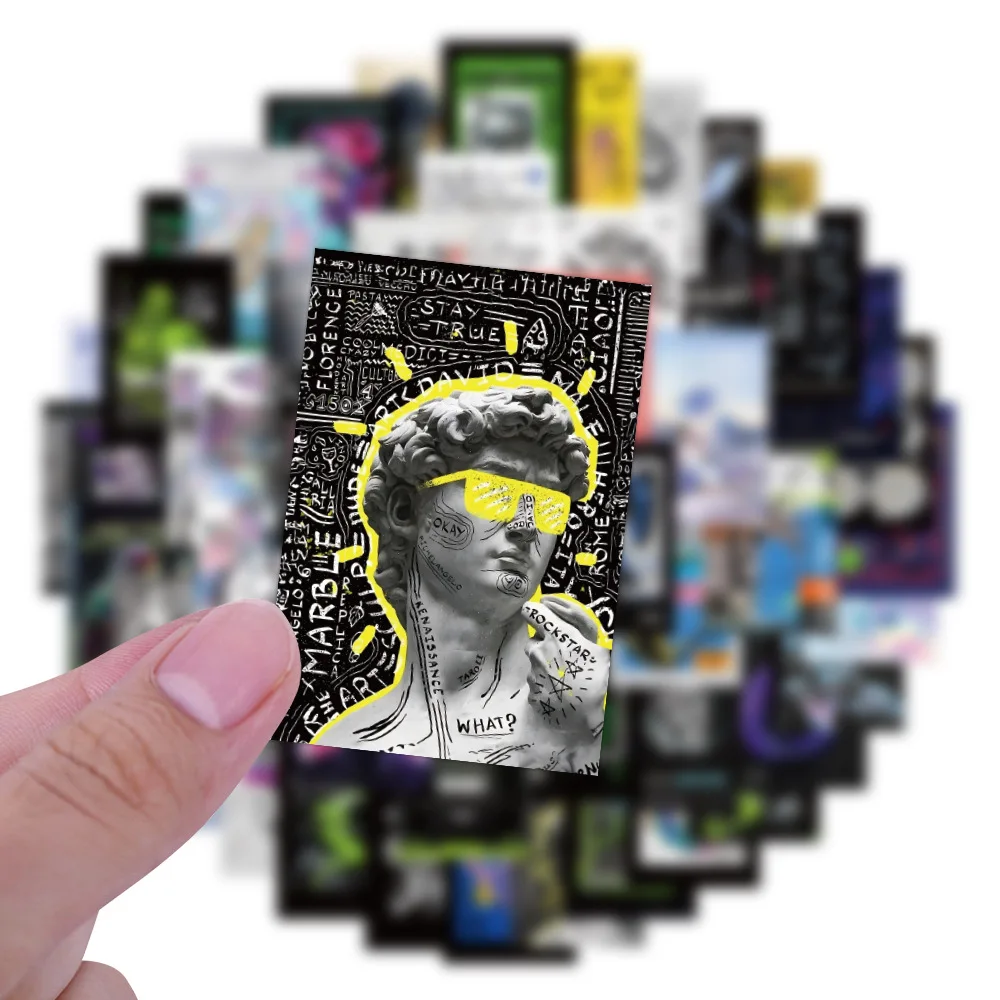60 Stück Säure-Grafik Fantasy-Poster-Aufkleber Wasserfeste Graffiti-Sticker für Skateboard Laptop Gitarre Handyhülle Tagebuch Dekoration