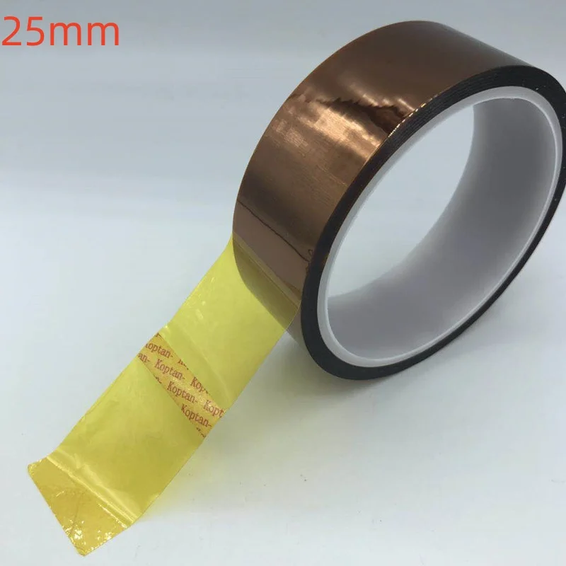 25mm x 30M 100ft Self-adhesive Tape Sticky High Temperature Heat Resistant Polyimide