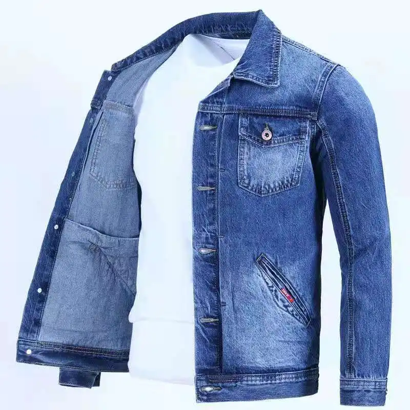 

Denim Jackets Man Autumn Button Jeans Coat for Men Light Joker Fashion in Lowest Price Loose Korean Popular Clothes Clothing New