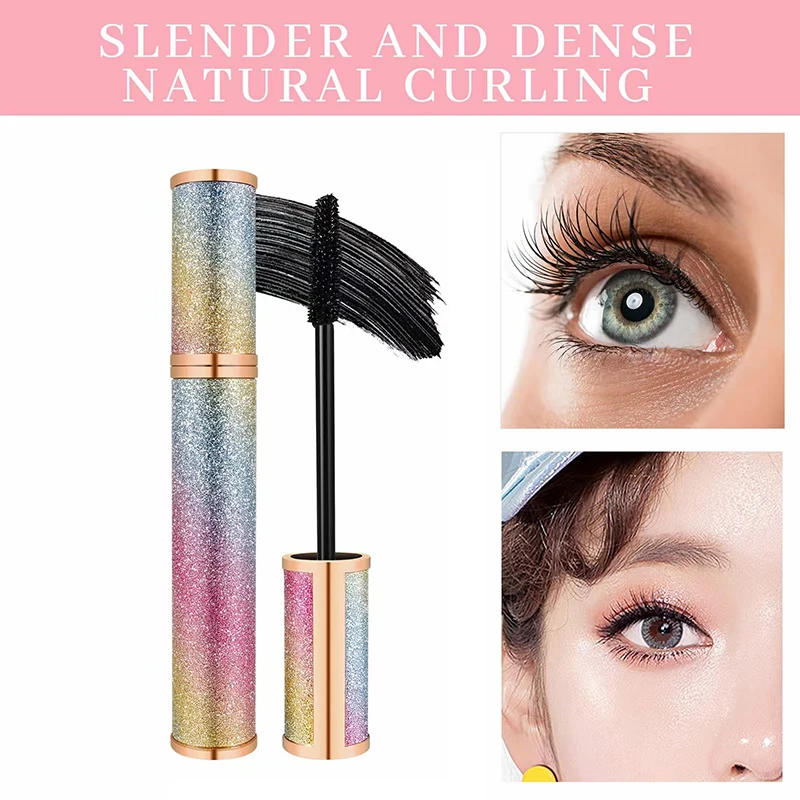 4d Seidenfaser-Mascara, wasserdicht und leicht zu trocknen, natürlich, weich, lange Wimpern-Make-up-Mascara, schwarze dicke Wimpernkosmetik