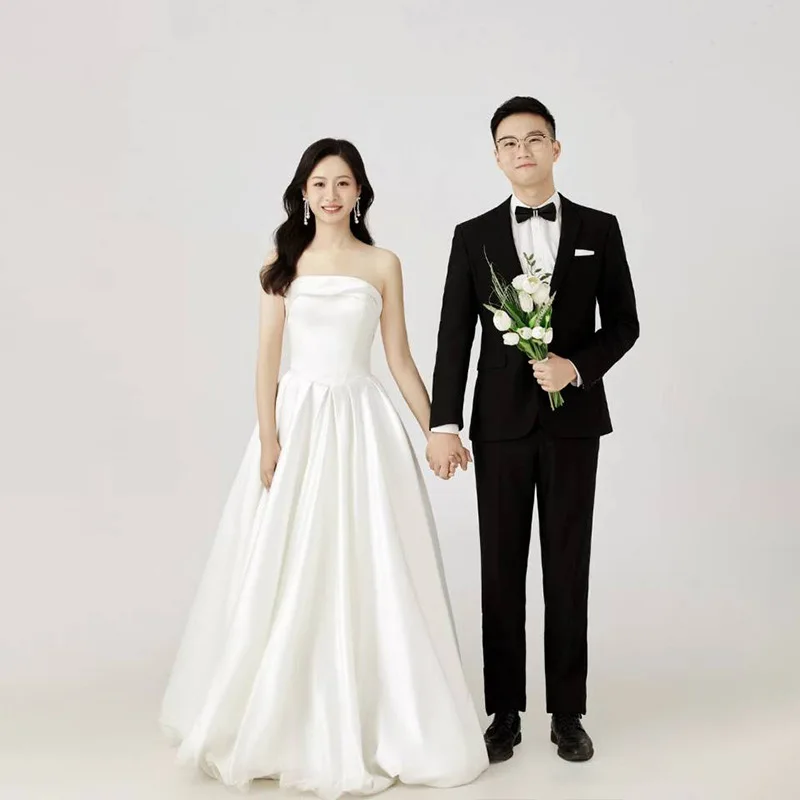 2025 novo tubo superior fino e doce moda luz branca vestido de casamento vestido formal feminino elegante vestidos de noite moda simples