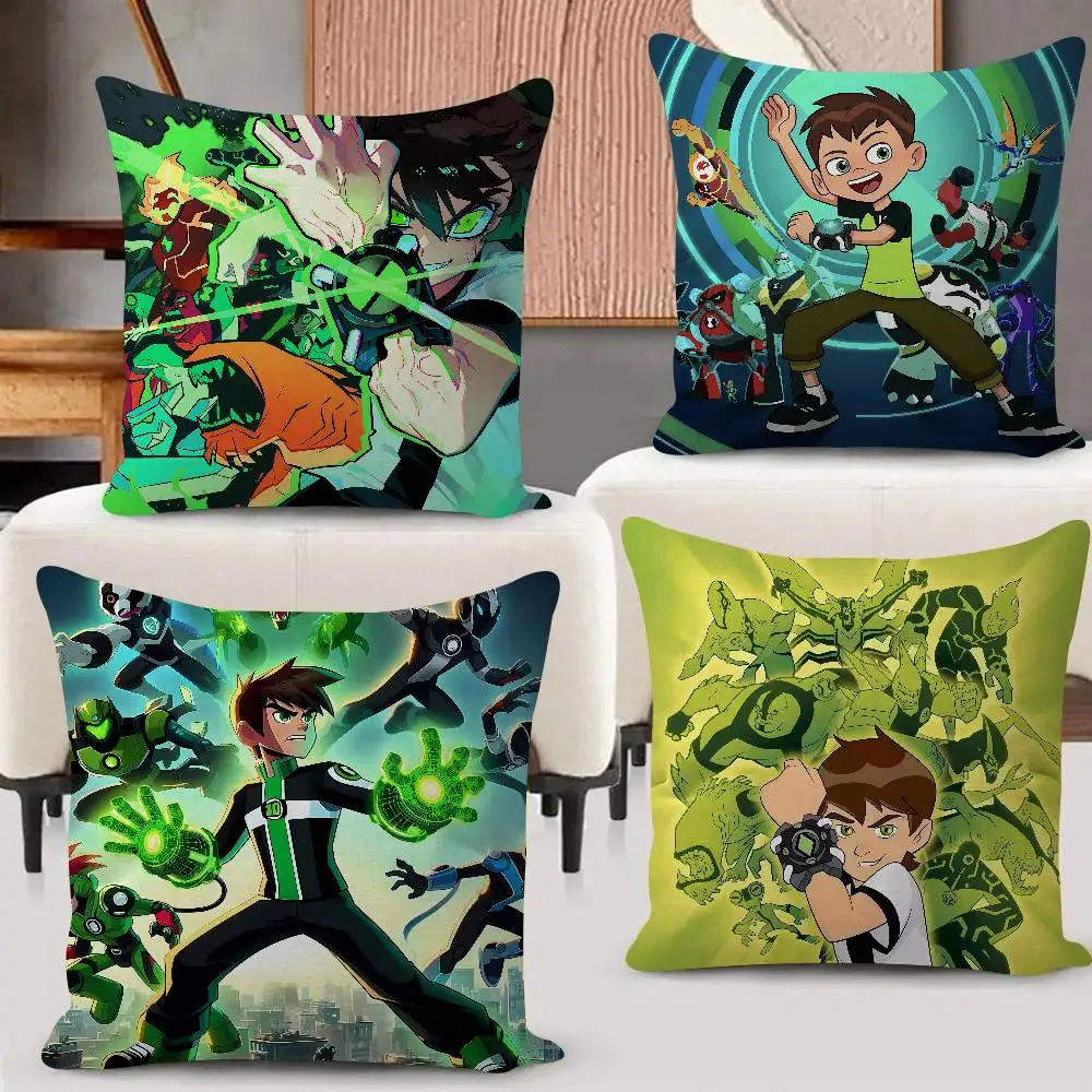 Cool B-Ben 10 Cartoon Pillow Case For 45x45cm 40x40cm 30x30cm 50x50cm 55x55cm Square Home Pillowcase Case