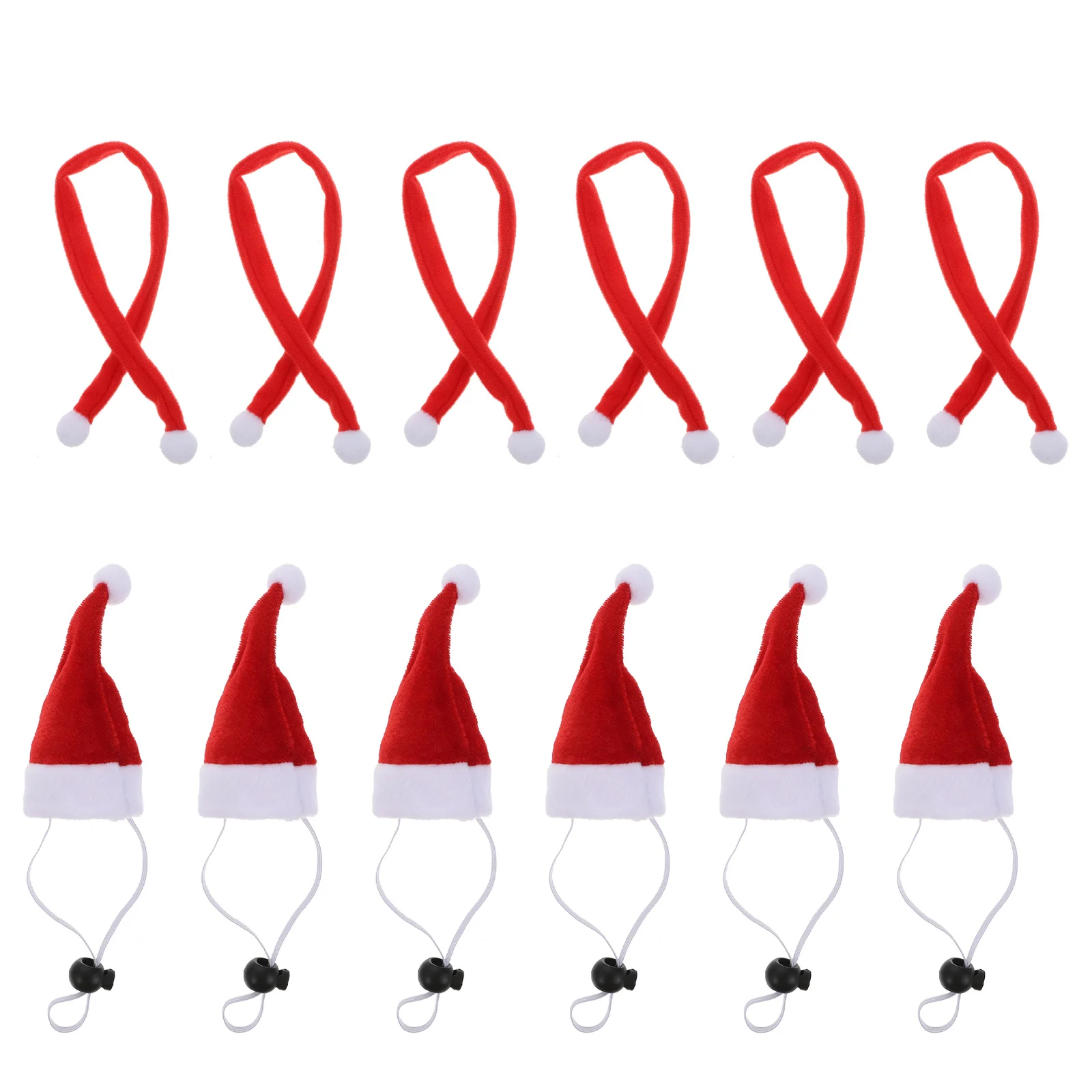 

6Sets Pet Christmas Hat Scarf Set Comfortable Elastic Colored Chicken Duck Xmas Costume Accessory Party Supplies Small Pet