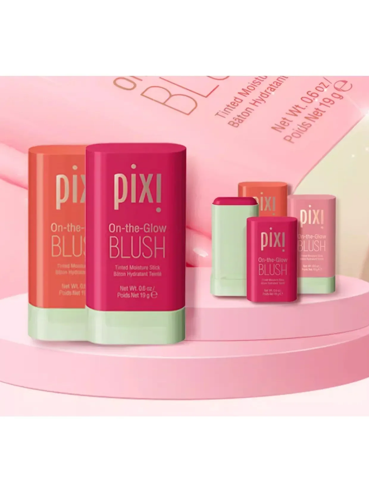 Pixi Make Up Blush Stick, Rouge naturel pour les joues et le visage, Crème durable, Rendu élevé des documents, Éclaircissant le teint, Imperméable