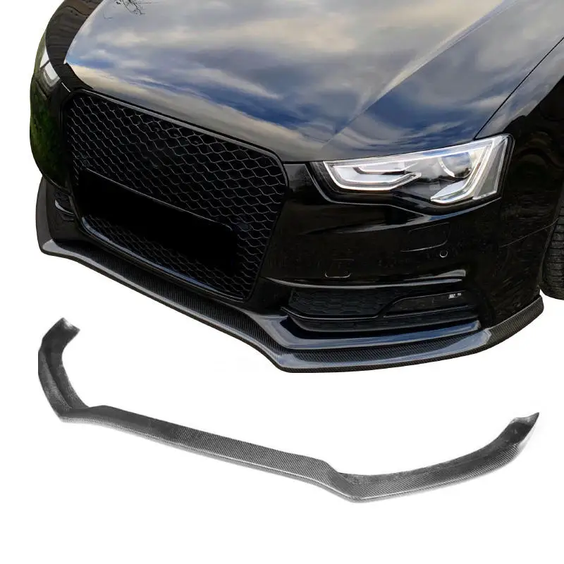 

Upgrade Auto Rear Dry Carbon Fiber Front Bumper Lip Spoiler for Audi A5 S5 B8 B8.5 B9 S Line