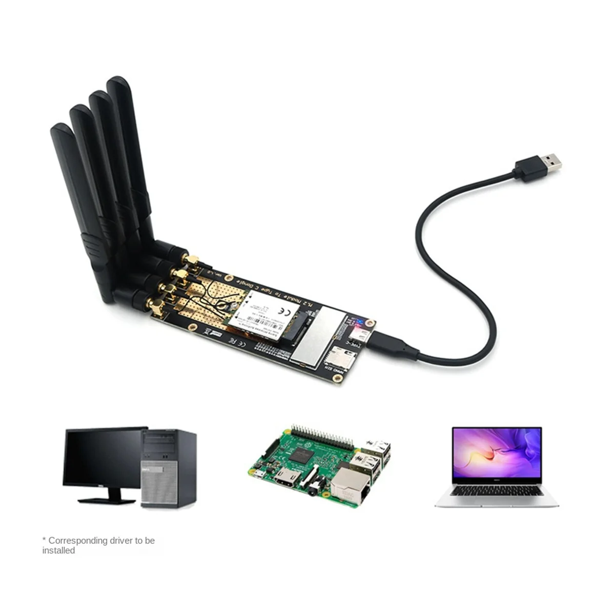 A71Z M.2 auf Typ-C Adapterplatine für EM9190 EM9191 SIM8300G-M2 SIM8200EA-M2 SIM8202G-M2 SIM8202E-M2 FM510-AE 5G Modul