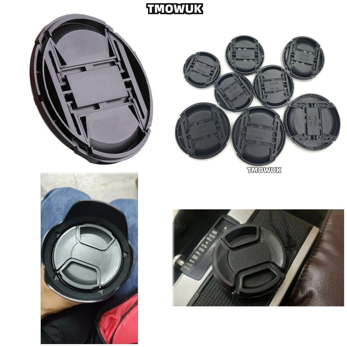 

For Panasonic S5II G97 G8 GH5II GF5 GF9 LX100 FZ2000 DMC-FZ38 DMC-FZ100 Camera Lens Cap Protective Cover Center Pinch Snap-on 49