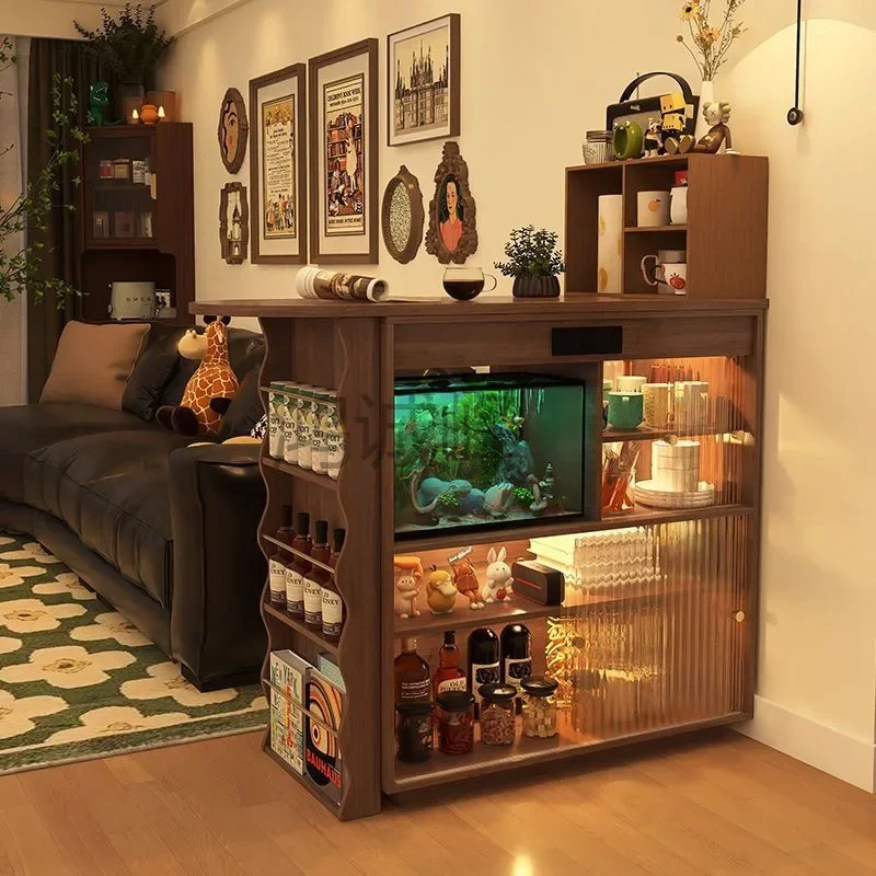 

Dining side cabinet integrated household retractable living room solid wood sofa side cabinet