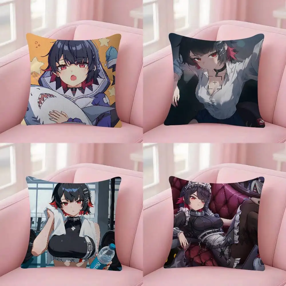 Anime Ellen Joe Z-Zenless Zone Zero Pillow Case Plush Fabric Soft Double Sided Print Sofa Cushion Cover Throw Pillow Covers