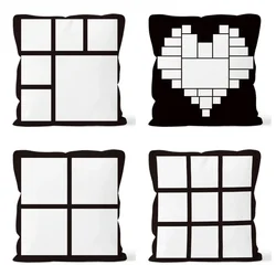 Thermal  Sublimation Blank 4 6 9 Panel Pillow Cover 40*40cm Sofa Couch Decor Gift Christmas for DIY Photo Printing