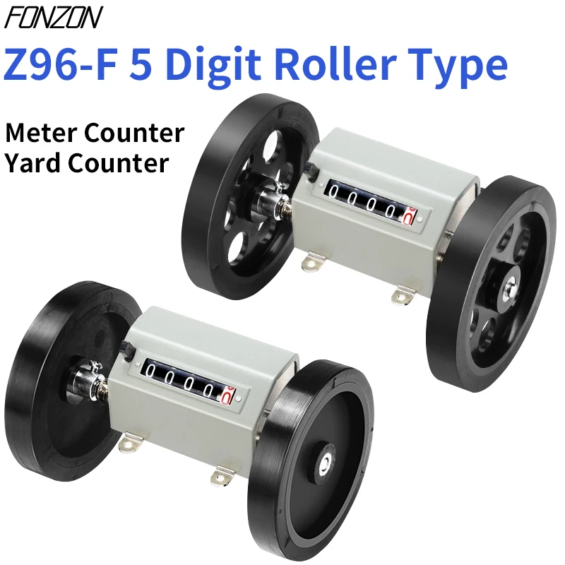 Z96-F 5 Digit Roller Type Meter Counter/Yard Counter high-precision mechanical counter encoder meter wheel Length measurement