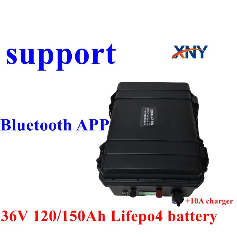 

36 В 150 Ач lifepo4 36 В 120 Ач литиевая батарея lifepo4 Bluetooth APP BMS для 4000 Вт гоночной тележки, велосипеда, скутера, лодки + зарядное устройство 10 А
