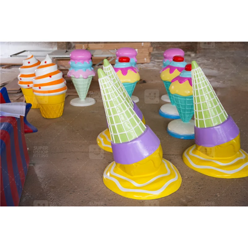 custom.Custom Souvenir Shop Decoration Resin Party Lollipop Display Furniture Colorful Fiberglass Candy Sculpture Props