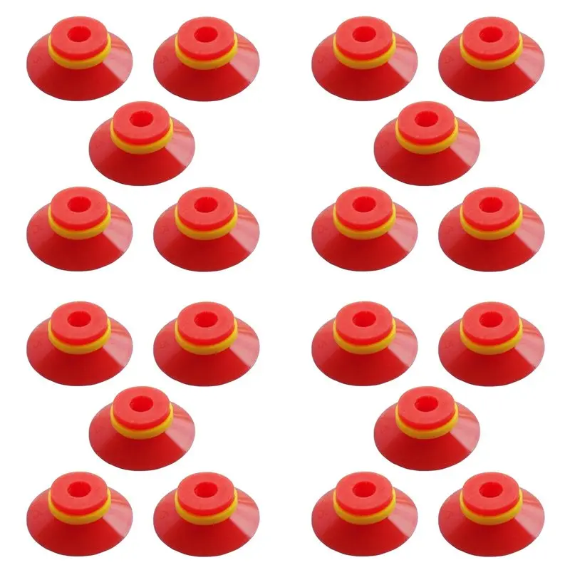 A01F-Industrial Flat Vacuum Suction Cup F Series Single-Layer Silicone Robotic Accessory With Ribs,Pack Of 20 Pcs F25