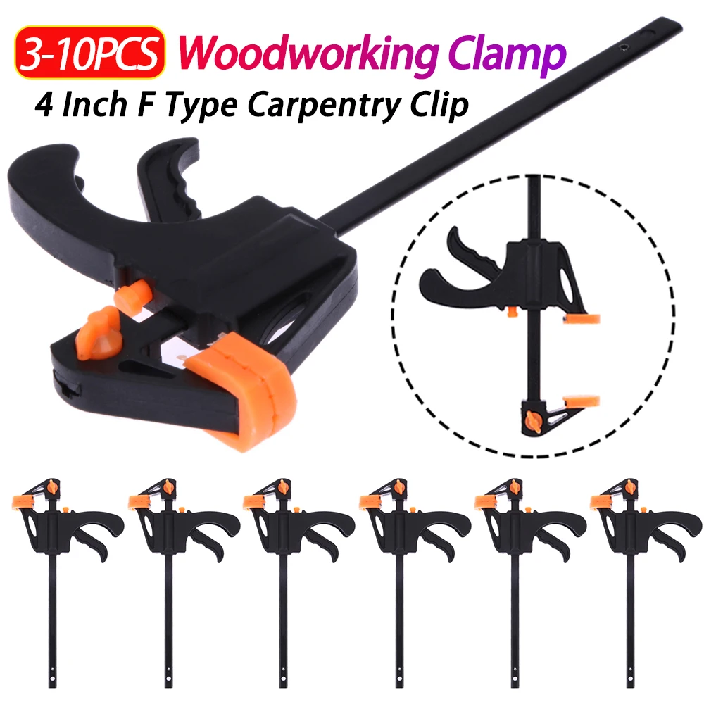 4 Inch F Type Woodworking Clip Heavy Duty Work Bar F Clamp Ratchet Release Portable Practical Convenient DIY Hand Tool