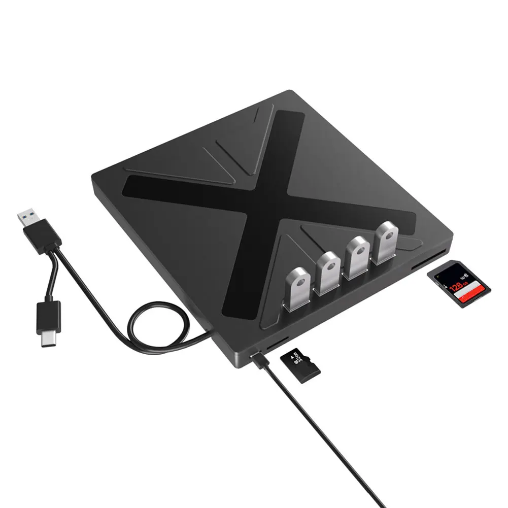 Disk Duplicator Drive External CD/DVD Drive Compatible with Win  OS Portable CD DVD Burner TF Micro SD for Laptop Desktop PC