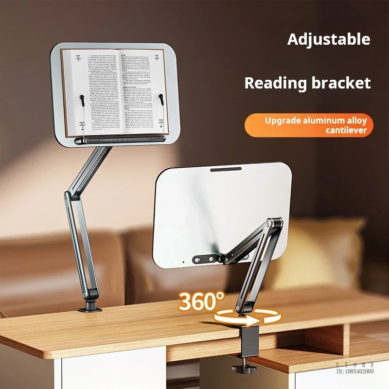 Imagem -02 - Dobrável Tablet Suporte para Mesa 360 Graus Liga de Alumínio Tablet Braço Mount Holder Compatível com Livros Ipad Notebook