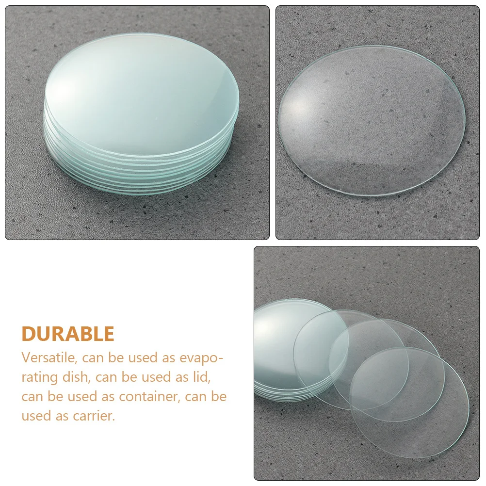 10 قطعة كوب زجاجي للساعة يغطي الزجاج الشفاف متعدد الأغراض غطاء طبق التبخر حاوية غطاء كوب المختبر