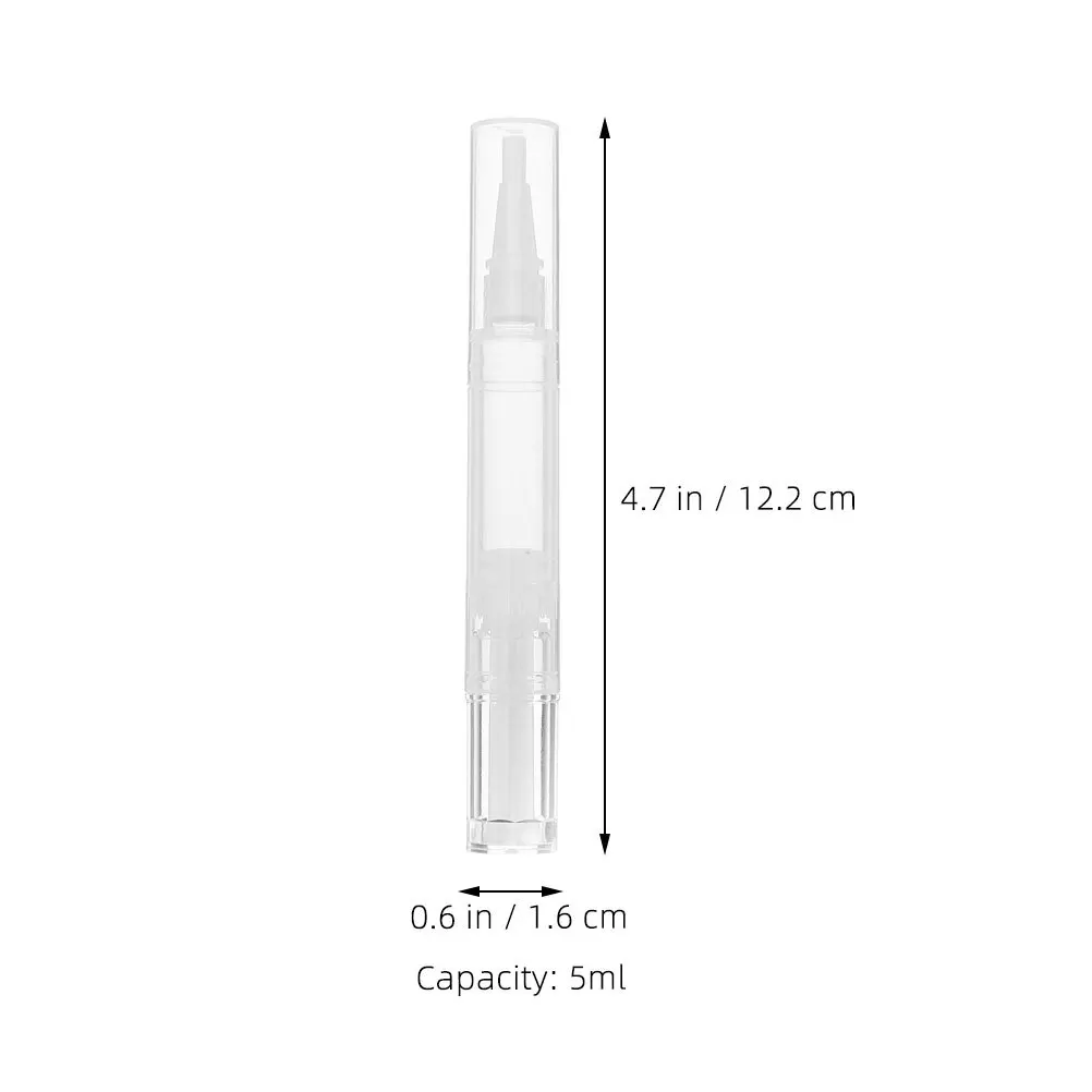 5 قطع قلم طلاء الأظافر من البلاستيك الشفاف، أداة مكياج متعددة الاستخدام، فرشاة توزيع الزيوت العطرية، أنبوب ملمع الشفاه