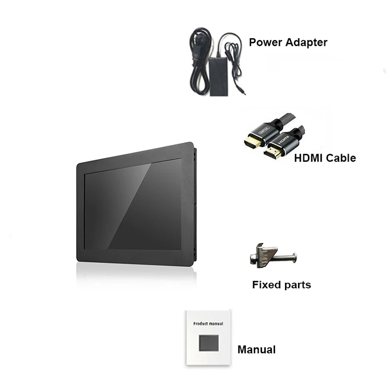 Embedded/Vesa Industrial 12 Inch Capacitive Touch Screen Panel Wall Mount Display Monitor Portable  With VGA DVI HDMI