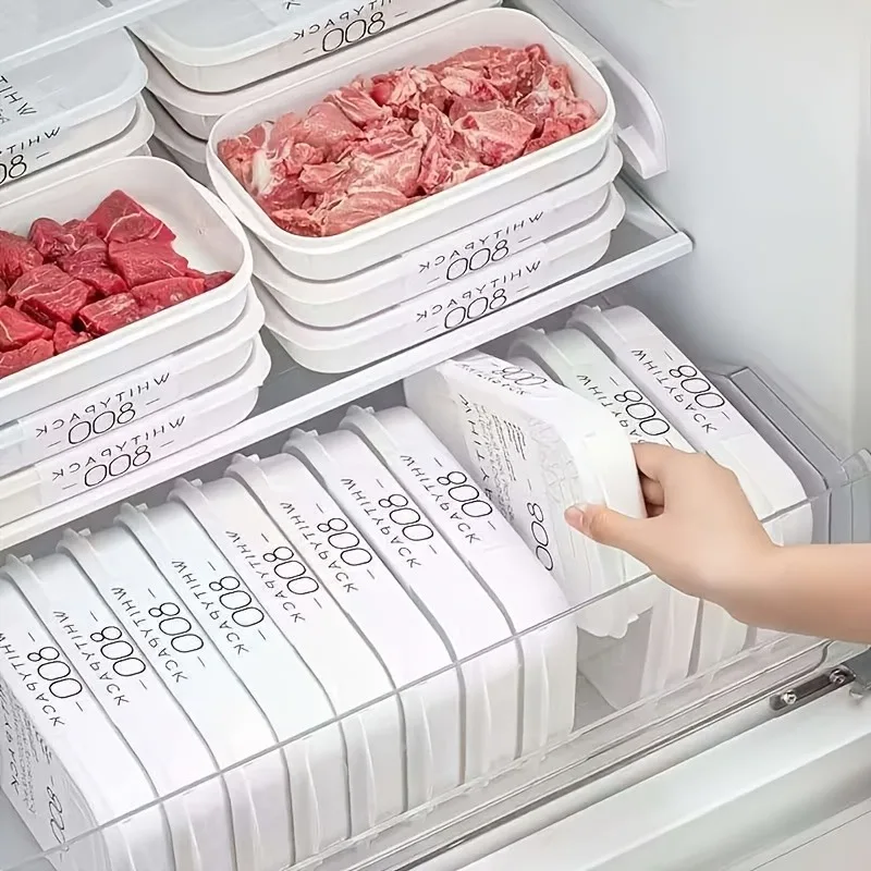 1/4PCS  Reusable Food Storage Container Set, 4 Containers + 4 Lids, Food-Grade Refrigerator Organizer Boxes, Freezer-Safe Food S