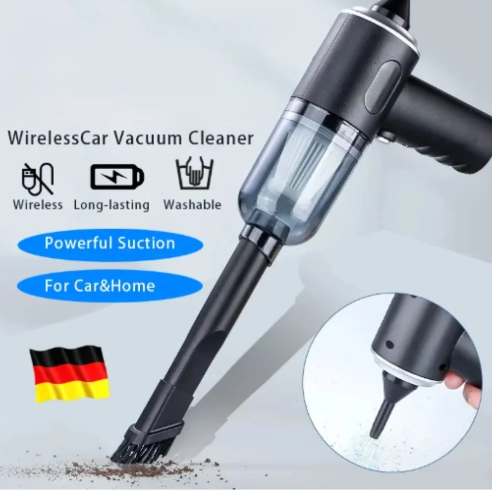 9000Pa Wireless Car Vacuum Cleaner USB Charging 1200mAh Portable Cleaning Appliance Mini Wet and Dry Vacuum Cleaner Household