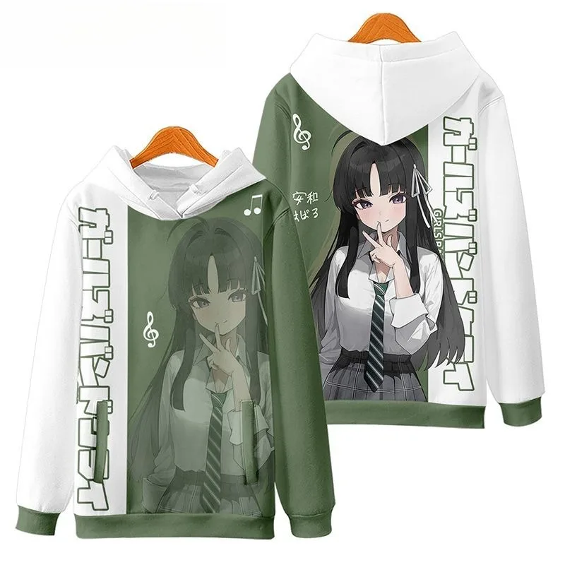 الفتيات الفرقة صرخة أوا سوبارو أنيمي هوديس تأثيري أنيمي الملابس البلوز