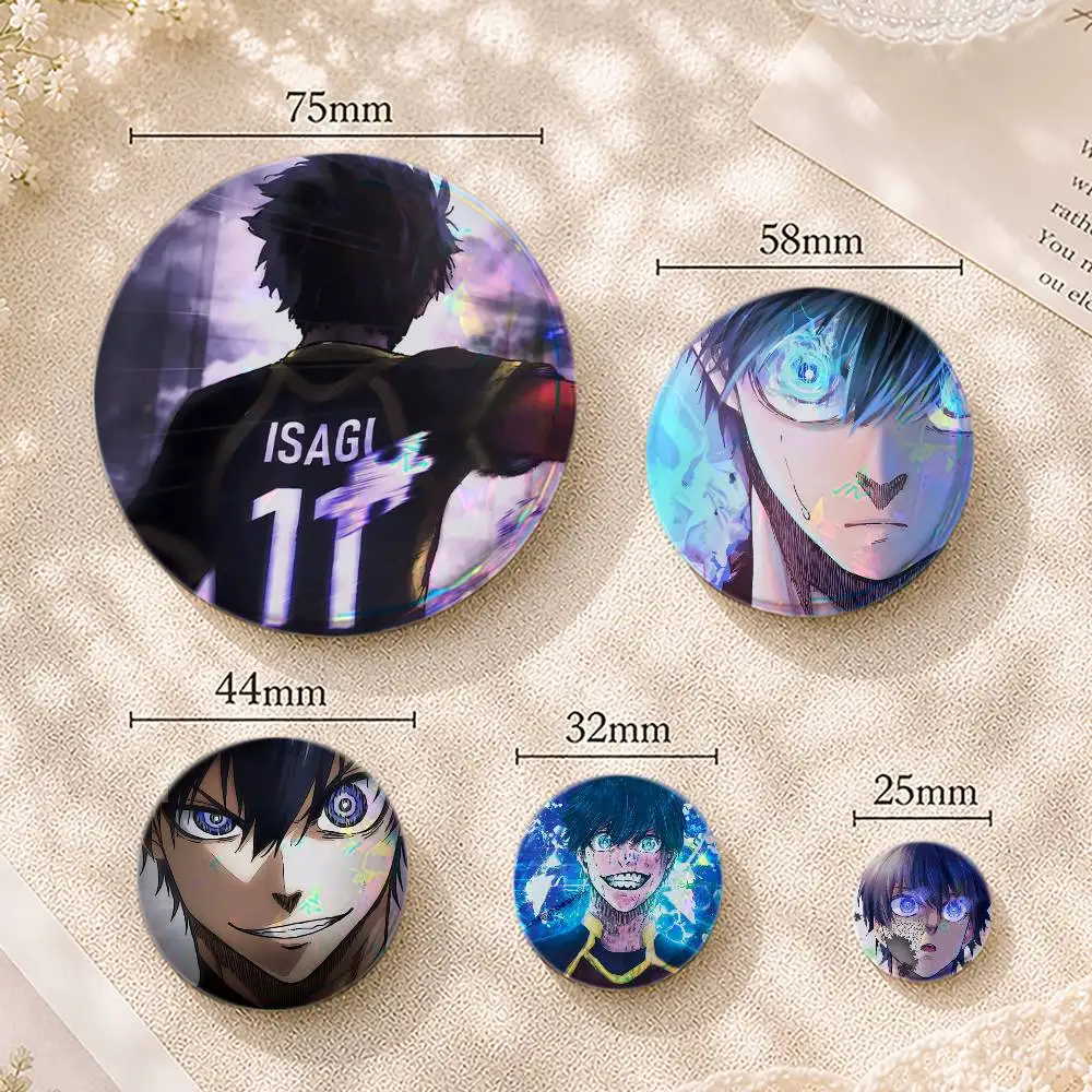 

B-Blue L-Lock I-Isagi Yoichi Custom Printed Tinplate Pins Personalized Lapel Badge Gifts