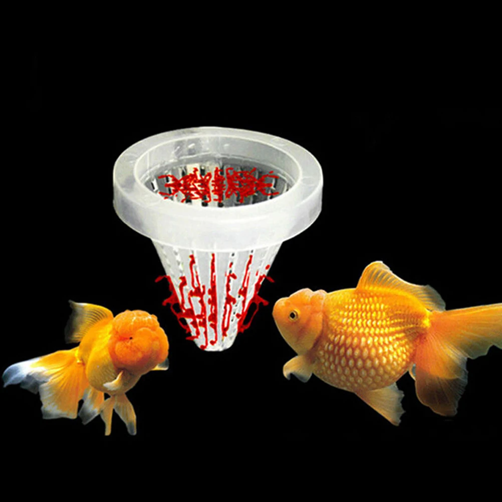 Alimentador de 4 Uds., plato de comida para peces, taza con ventosa de plástico, gusano rojo, equipo de cría de mascotas, accesorio de tanque, diseño de cono redondo fácil