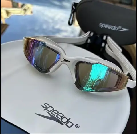 Speedo 전기도금 컬러 고글 야외 수영 성인을 위한 넓은 시야 프레임 UV 방지