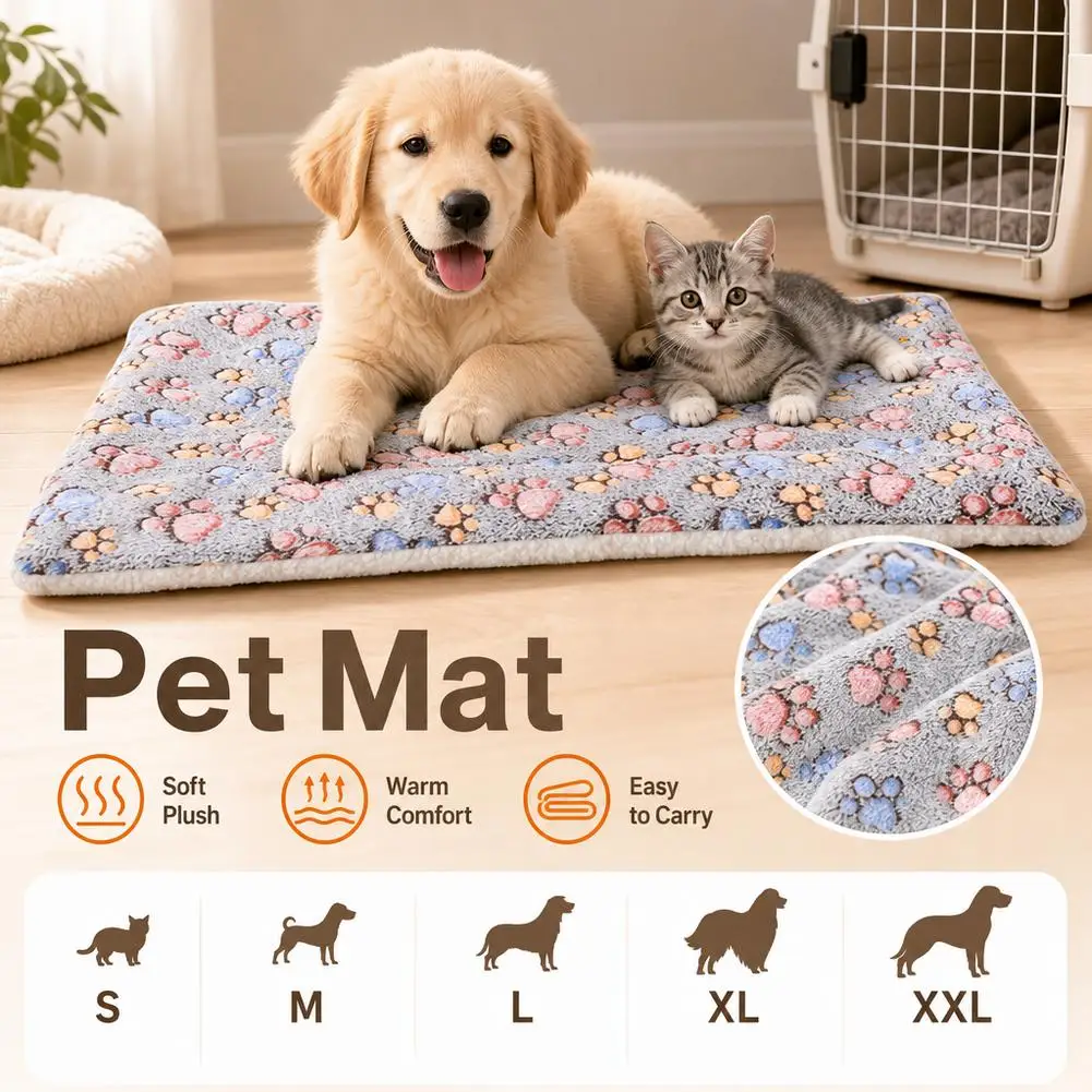 S-XXL Thick And Soft Pet Mat All Season Dog And Cat Bed Mat Ideal For Small To Medium Dogs Soft And Cushy Pet Supplies