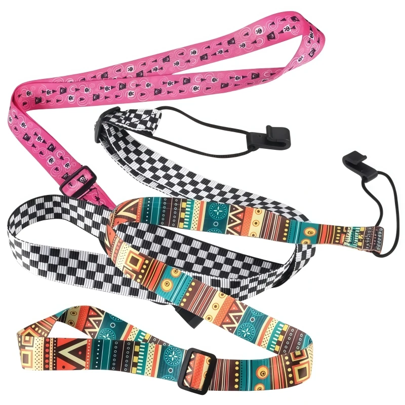 Correia Ajustável Miwayer para Ukulele Estilo Nacional, Alça de Guitarra com Ponta de Couro PU Macio para Guitarra