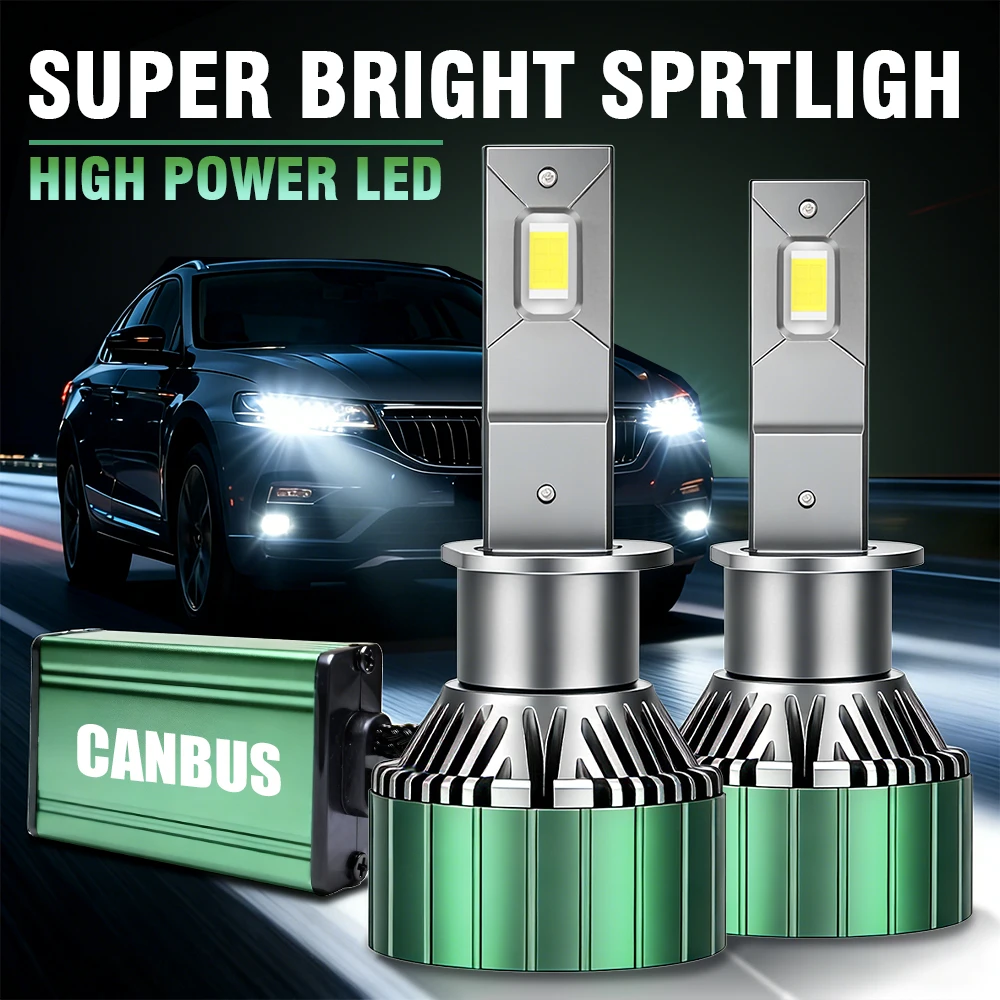 Ultra Helle 6000K Canbus LED-Scheinwerfer Hochleistungs-Canbus Turbo-Lüfterlampe Externer Antrieb Autolicht DC12V Glühbirnen H1