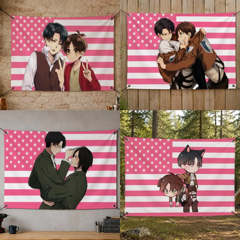 Anime Story Creative Cultural Popular A-Attack on Titan Flags Flag Banner for Bedroom Dorm Party Home Living Room Game Room Gift