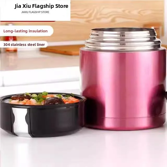 

Большая портативная термокружка с широким горлышком для супа, серебристая, для каши, специального назначения, 000 мл, из нержавеющей стали, столовые приборы