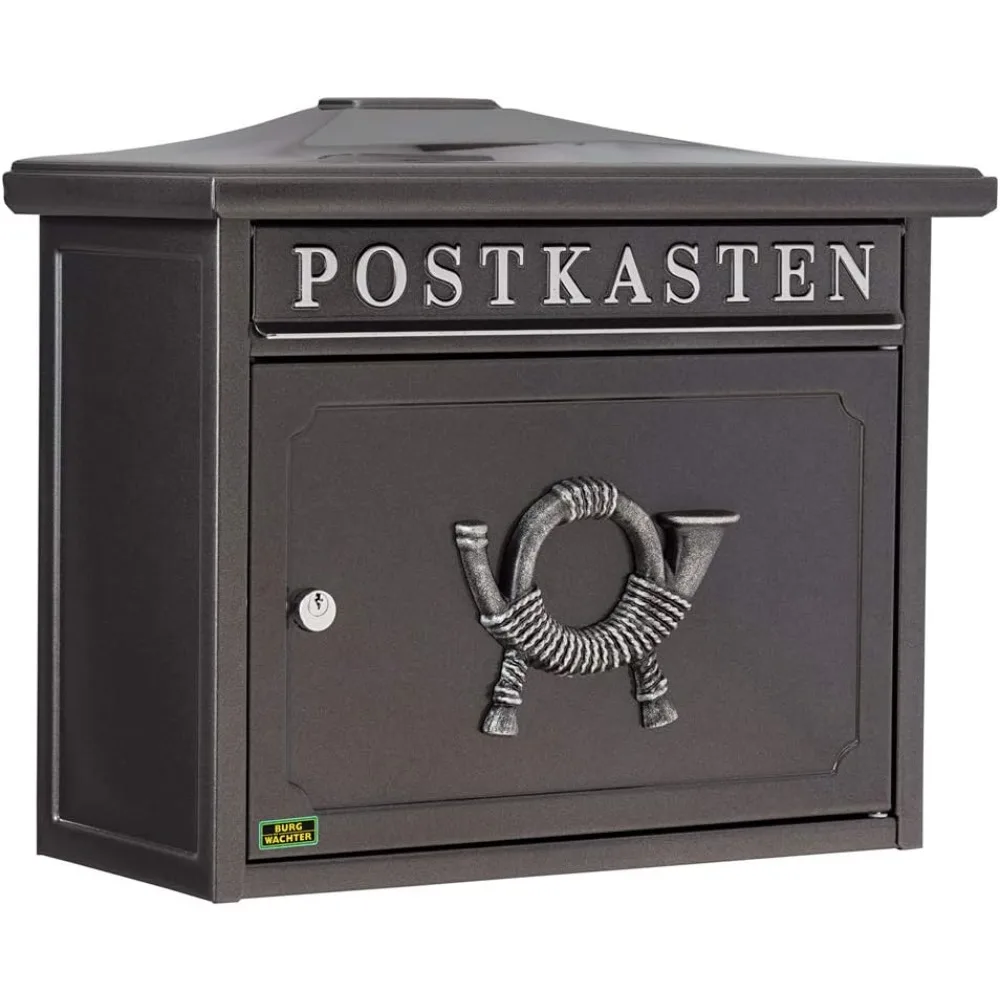 BURG-WÄCHTER - صندوق بريد كلاسيكي مع عمق مريح، تنسيق دخول A4، فولاذ مجلفن، Sylt 1883 E، خردة معدنية