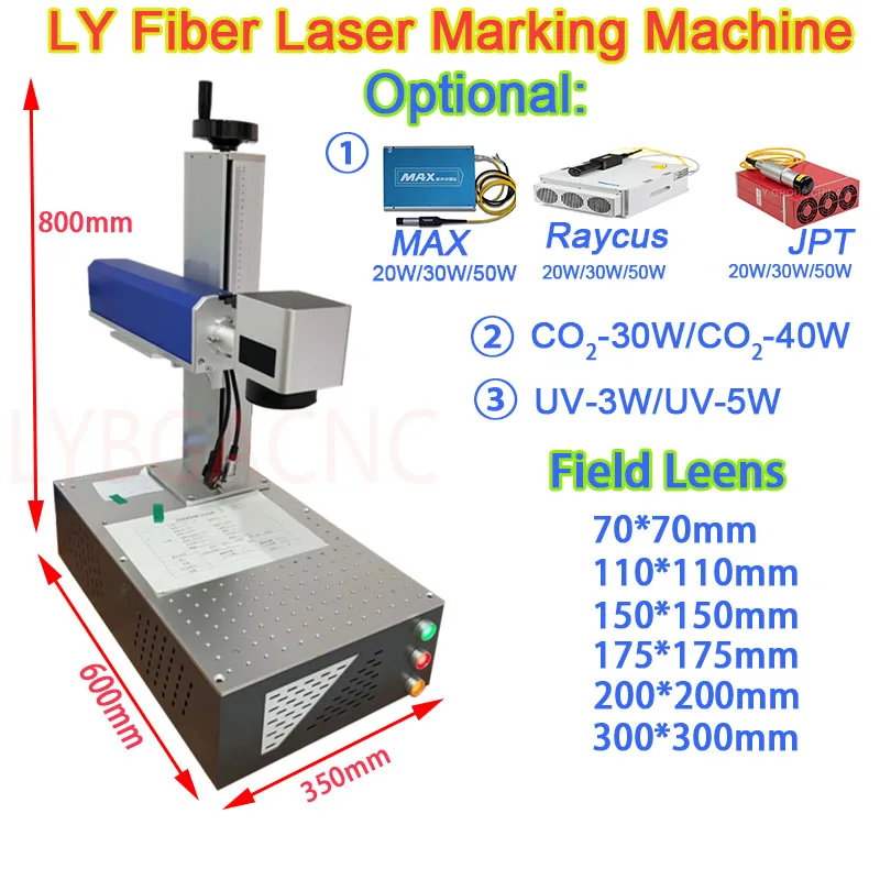 20W 30W 50W JPT MAX Raycus Galvo Scanner Align System All in One Optical CO2 UV Fiber Laser Nameplate Marking Machine carving