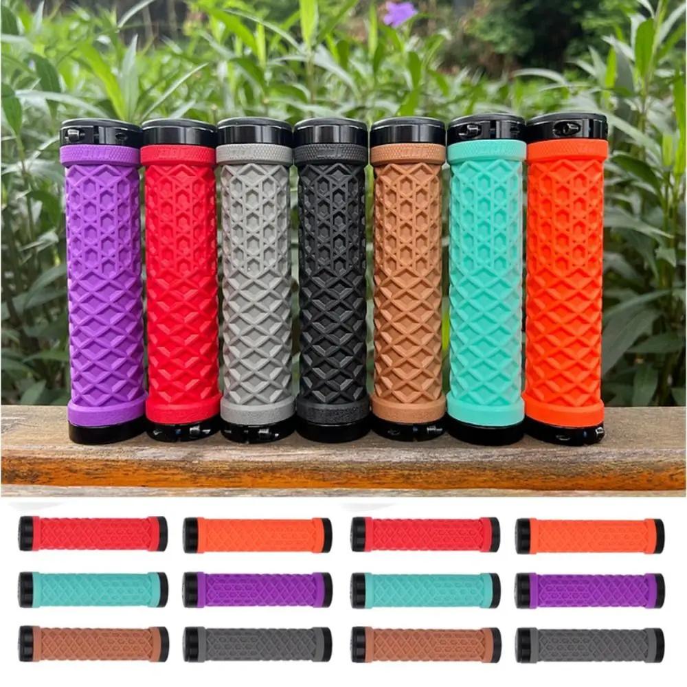 

Cycling Silicone MTB Bike Grip Antiskid Double Locking Ring Cuff Silicone Grip BMX Retro Bike Handlebar Grip Bicycle Accessories