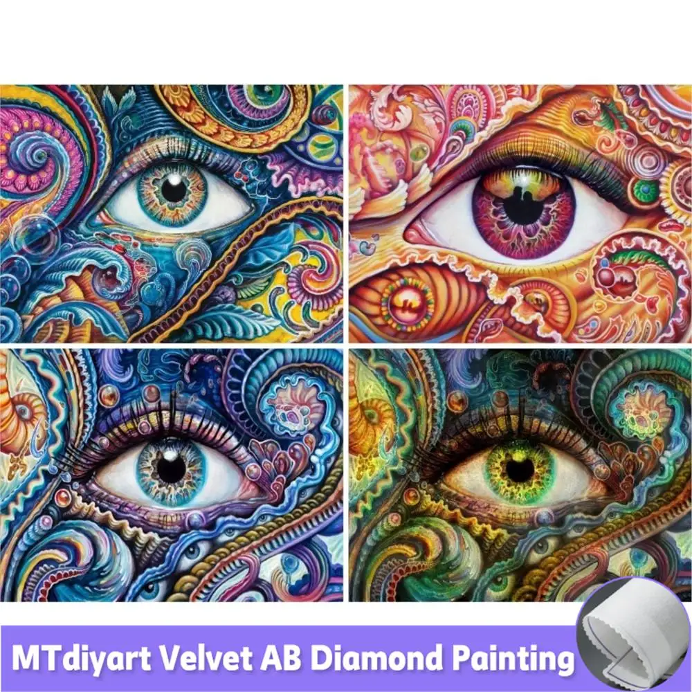 DIY 5D Diamond Painting Psychedelic Eyes Diamond Art Embroidery Abstract Cross Stitch Full Square Drill Crafts Home Decor Gift