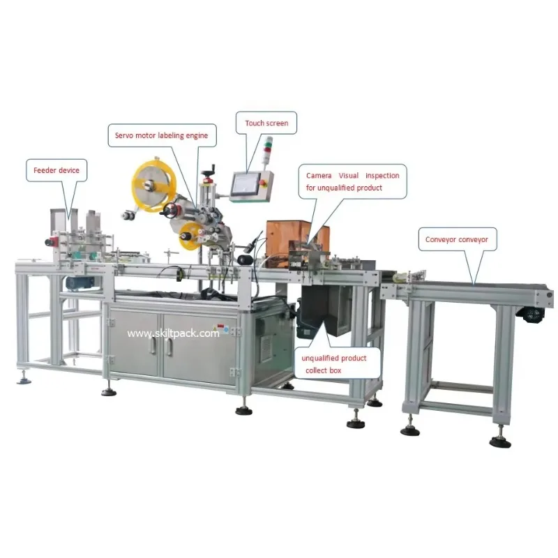 SKILT Automatic Empty Mylar Bag Labeling Machine Label Pasting Paging with Feeder