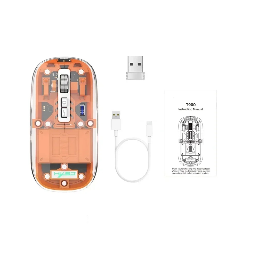 

YP Adjustable Rechargeable Battery Display Silent Mice，Wireless Bluetooth Transparent Gaming Mouse for PC ipad Laptop