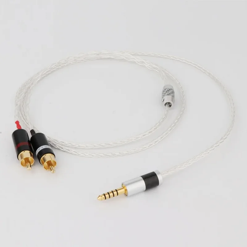 HIFI 4.4mm balanced to 2rca Cable Hi-end OCC silver plating 4.4 to Rca Audio Cabl For pha2a wm1a 1z zx300a DAC AMP