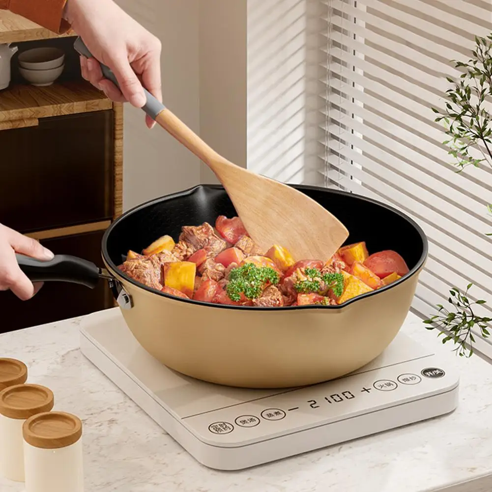 【Sartén antiadherente】Wok antiadherente con patrón de panal de abeja - Sartén multifuncional para todo tipo de estufas, revestimiento resistente a los arañazos, regalo