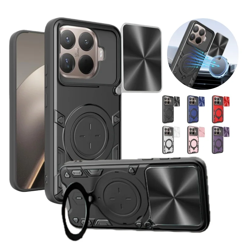 

For Xiaomi 15T 17T Pro 5G Case Armor Slide Camera Ring stand Holder Shockproof Capa Funda For XIAOMI 17T 17TPro Slide Lens Coque