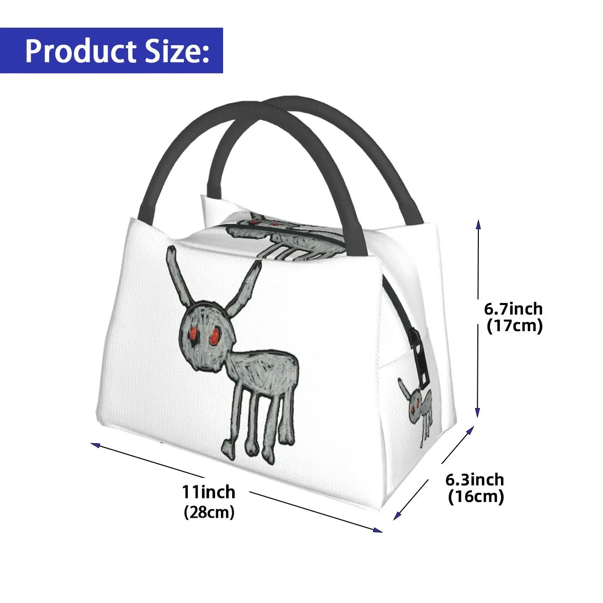 Drake Rapper Insulated Lunch Bag for Women Bento Storage Food Boxes Portable Container Cooler Thermal Lunch Box Tote
