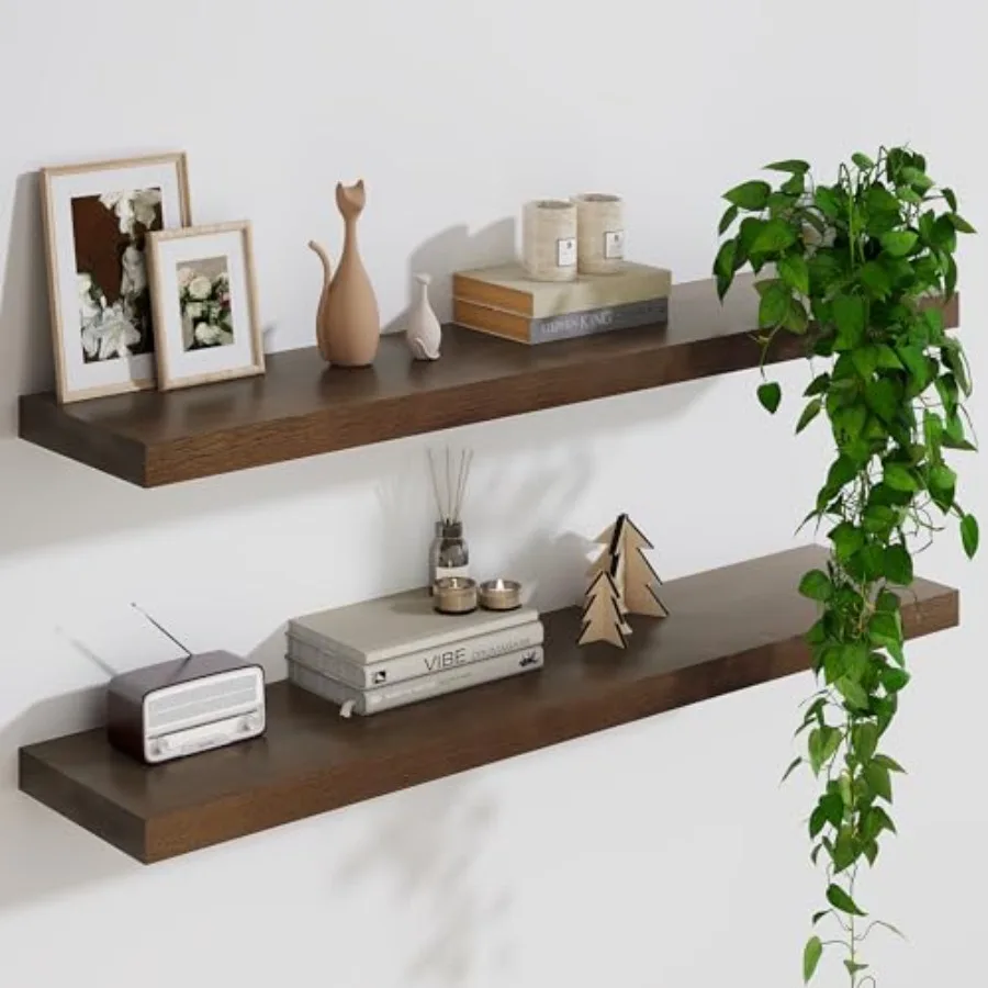 

Solid Wood Floating Shelves 36W x 9D x 1.56H Large Wall Shelves for Living Room Bedroom Bathroom Kitchen Decor Storage with Inv