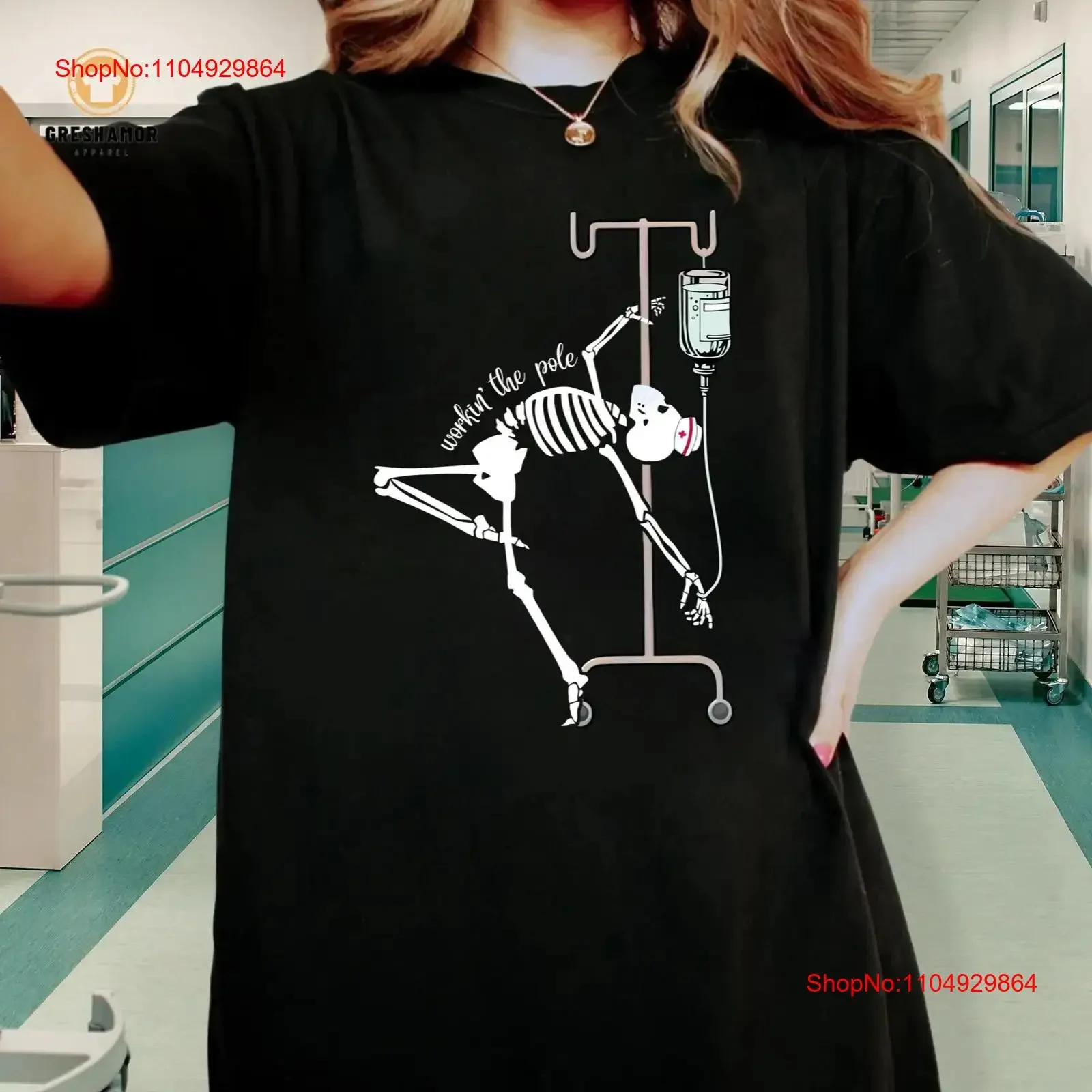 العمل القطب مضحك وحدة المعالجة المركزية ممرضة تي شيرت الرقص فرقة عيد ميلاد للتمريض طالب غرفة الطوارئ Rn خمر غسلها لينة