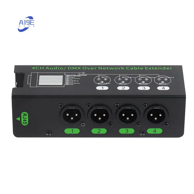 

A19E-4CH 3-контактный удлинитель аудио/DMX через сетевой кабель DMX512 Удлинитель сетевого сигнала XLR к RJ45 Ethernet-адаптеру XLR
