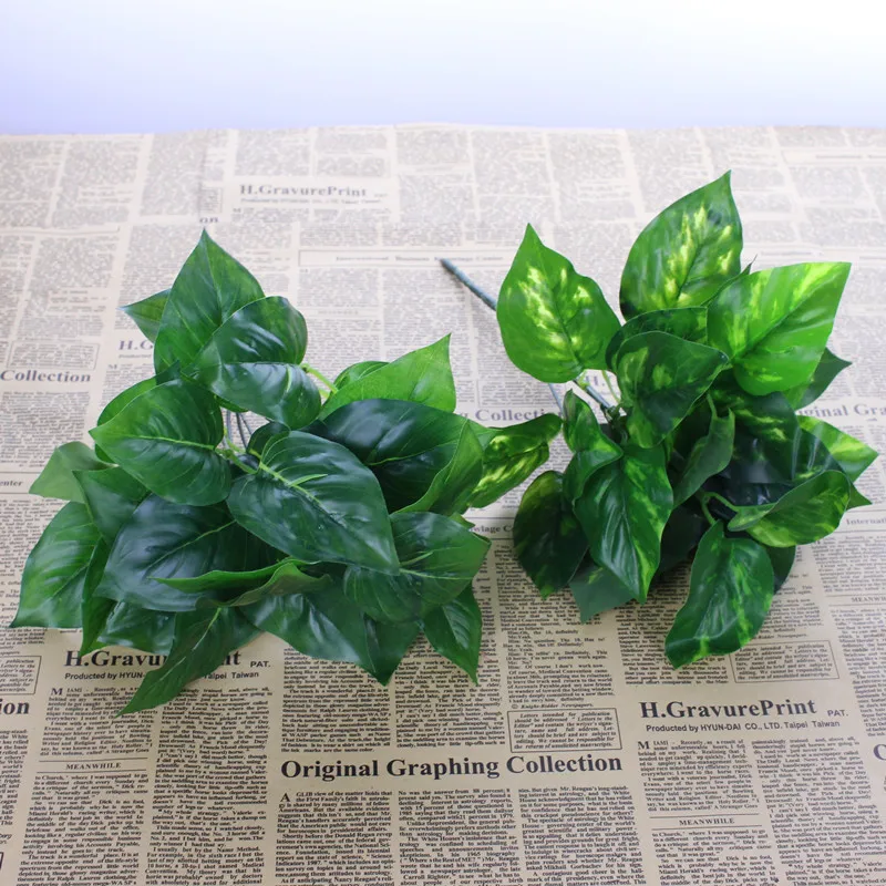 Nordic Artificial Leaf Plant Bouquet For Decoration Green PU Material Fake Plants Home Decor Wall Decoration Items Room Decors