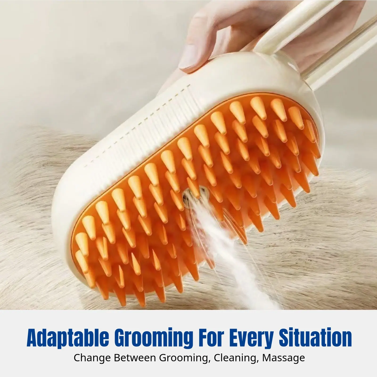 Pet Handle Needle Comb, Cat Dog Spray Brush Hair Remover, Knot Opener, Ergonomic, Multi-Function Grooming
